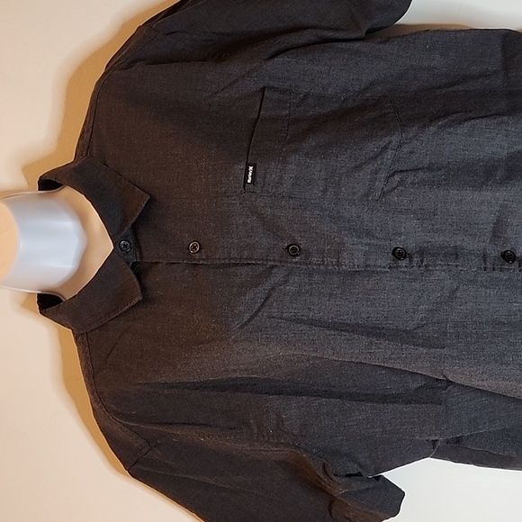 Hurley Button Down Shirt, Dark Gray, Size XL - Picture 3 of 7